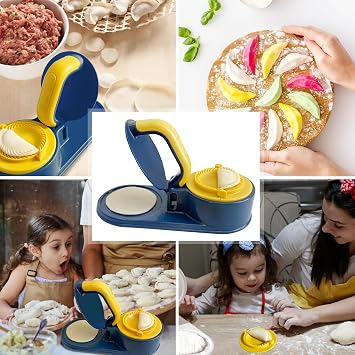 3 in 1 Dumpling Maker Machine for Adult Kids, Dumpling Skin Maker Dumpling Moulds, Home Manual Dumpling Making Tool, Happy & Easy to Make Dumplings for New Year (Blue)