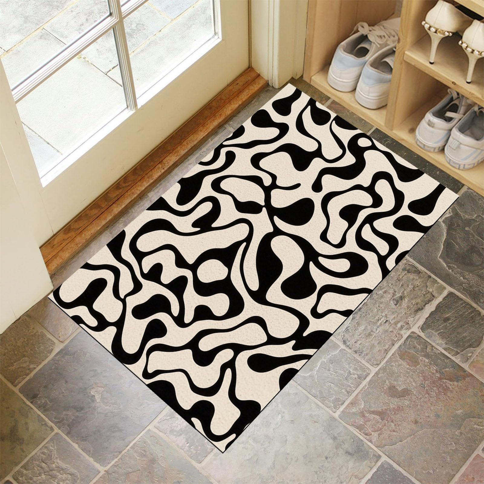 Alfombras suaves para puerta delantera y entrada, textil lavable de pasillo 60x90
