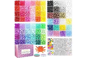 Paodey Kids Crafts Collection: 2400+ pcs Pony Beads Friendship Bracelets Making Kit