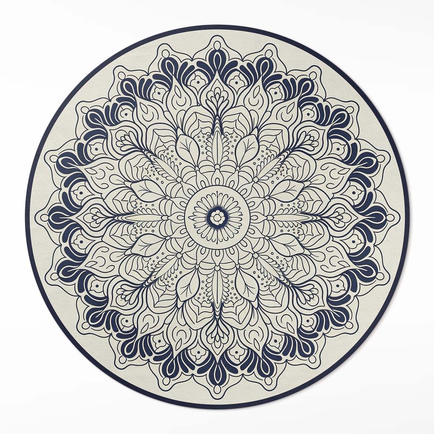 Tapis de sol vinyle ø70 cm Harmonie des Mandalas rond en PVC pour cuisine et salon
