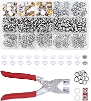 Vista 19 de Kit de botón de presión de metal Mandala Crafts - Botones a presión y herramienta de cierre a presión - Cierres coloridos de 9.5mm para coser, ropa