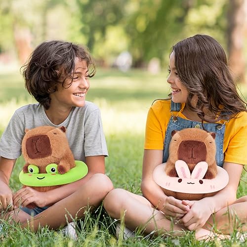 Miniatura 62 de Achwishap Capybara - Peluche de Capybara, peluche de Capybara, peluche Kawaii con sombrero de cumpleaños, regalo para cumpleaños de niños y adultos