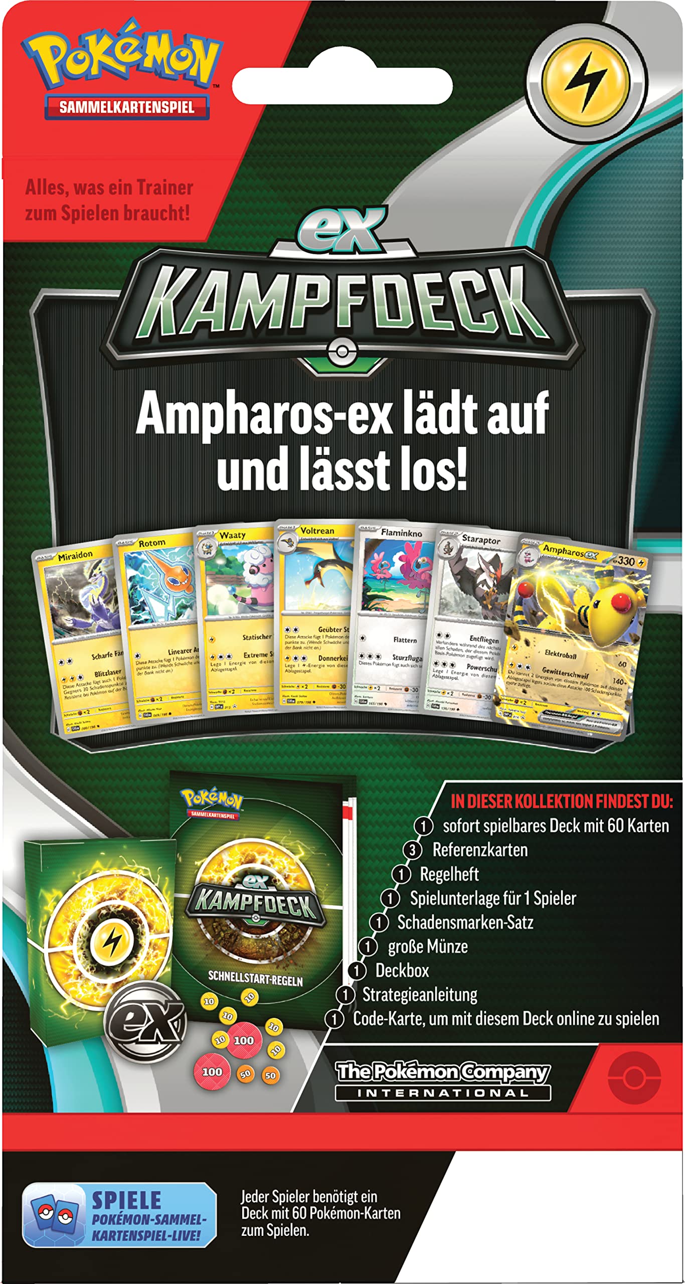 Pokémon-Sammelkartenspiel: Kampfdeck Ampharos-ex (sofort spielbares Deck mit 60 Karten) – Ansicht 4