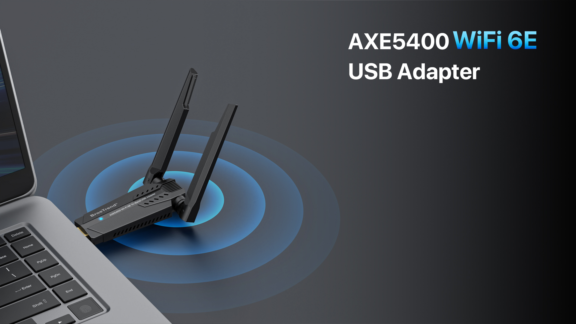 Adaptor BrosTrend USB WiFi 6, AX1800 Cu Raza Lunga De Actiune Pentru PC Laptop Desktop 5ghz 1201mbps 2 4ghz 574mbps Dongle Wireless Cu 2x Antene Doar Pentru Windows 11 10 Min 54569