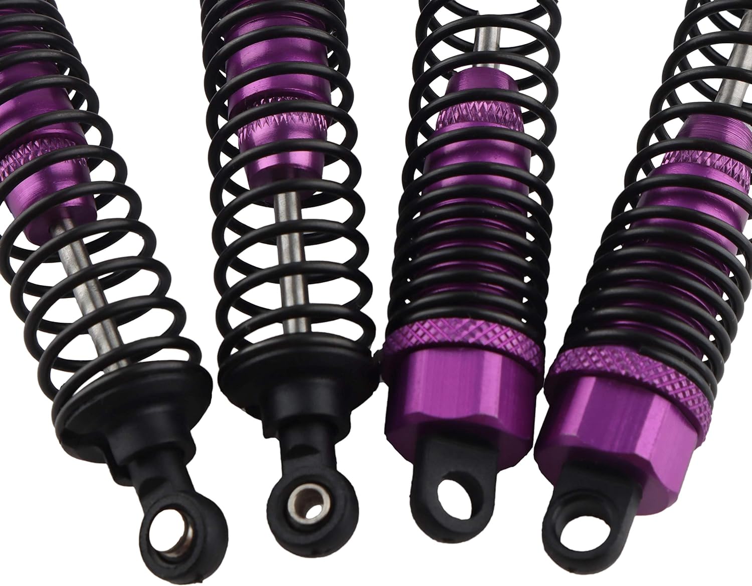 Front Rear RC Shock Absorber, 4-Pack Aluminum 98mm Adjustable Assembled Spring Damper Suspension for 1:10 Redcat HSP 94166 94106 94107 94155 94170 Buggy Truck Crawler Upgraded Hop-up Parts