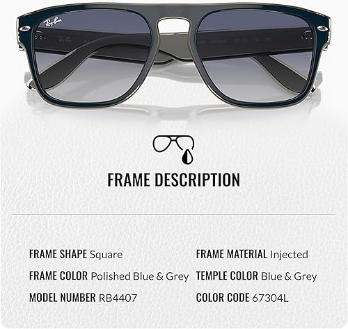 Miniatura 3 de Ray-Ban RB4407 Square Shaped Sunglasses for Men & Women with Official RAYBAN Eyewear Kit