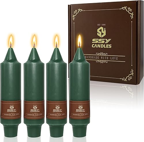 Velas cónicas cortas de 5 pulgadas, color verde oscuro, 4 piezas para cena, hogar, boda, fiesta, decoración del hogar