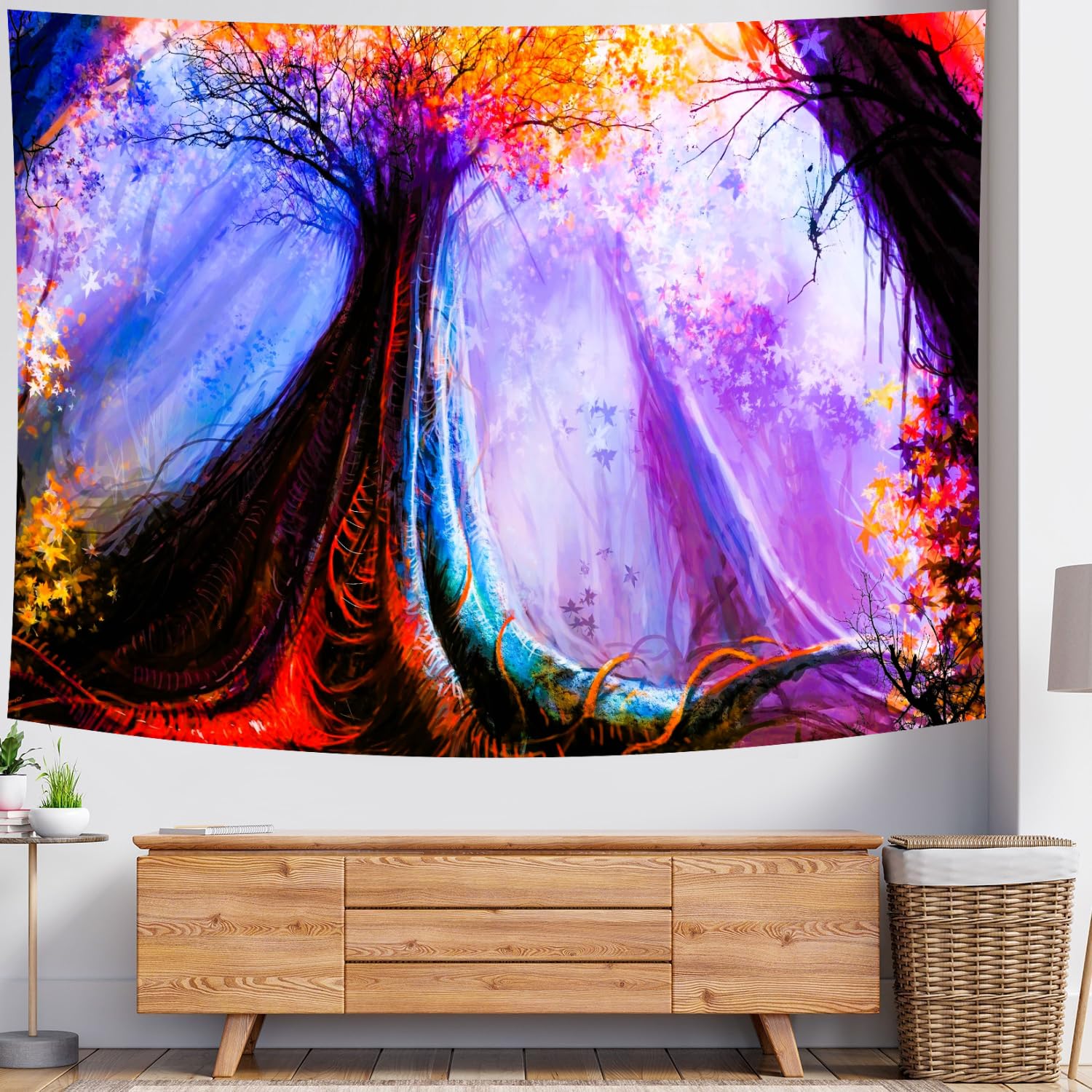Amazon.co.jp: Delur ファンタジー森タペストリー 自然風景 神秘的な