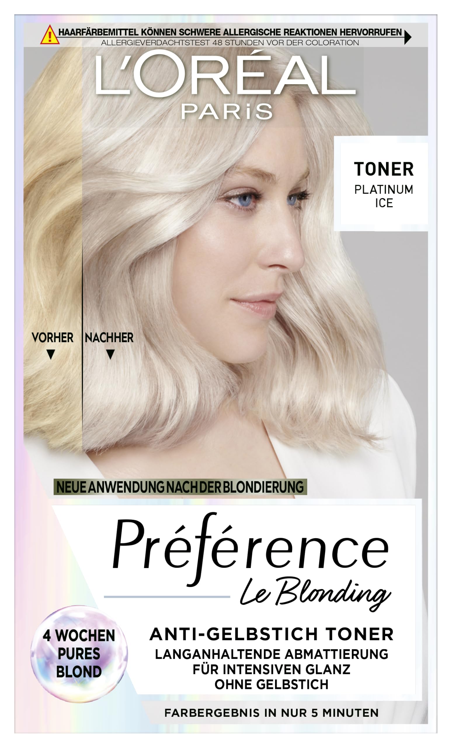 L'Oréal Paris Préférence Haartoner, für kühles Blond, 01 Platinum Ice Platinum Ice 232 g