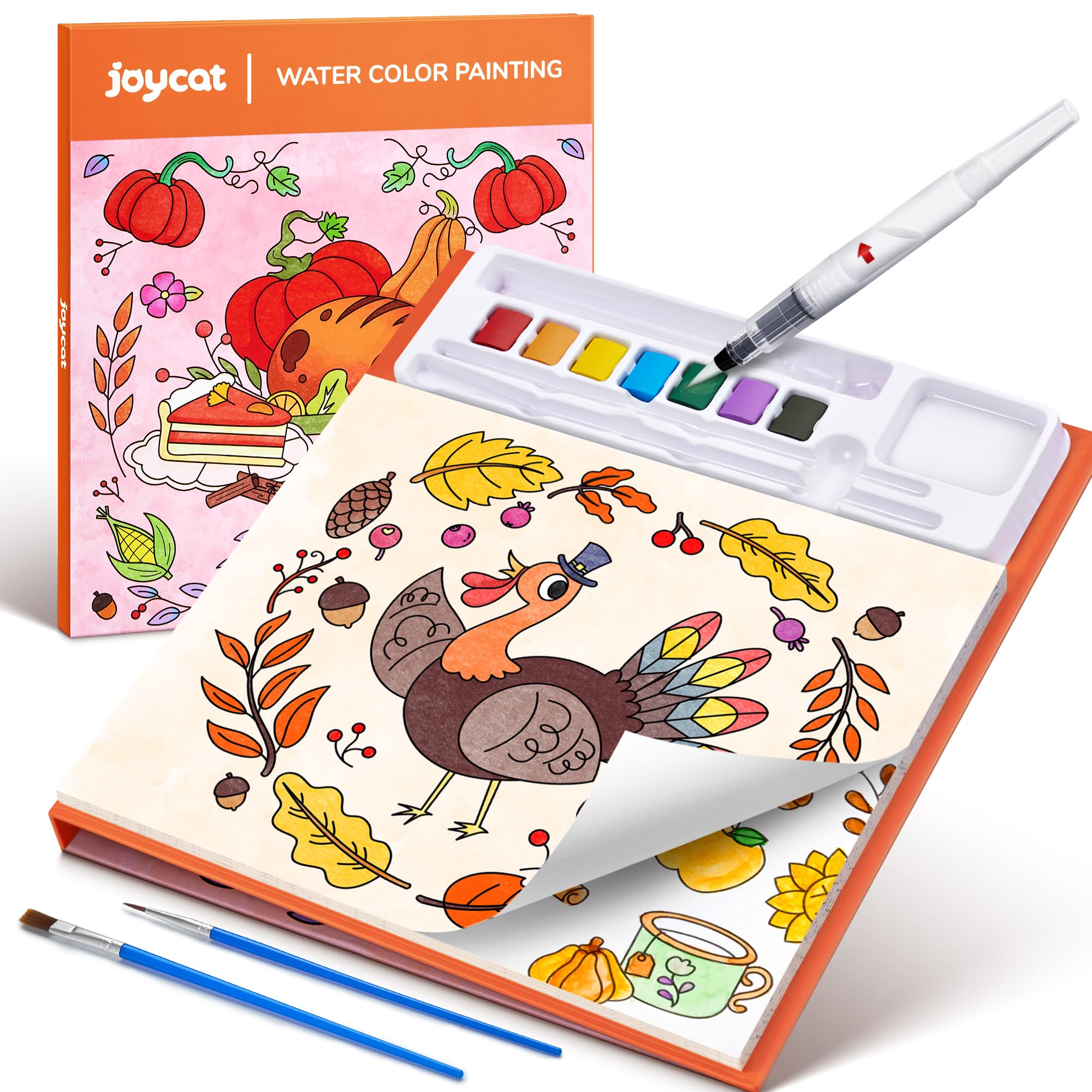 JoyCat Malbuch mit Wasserfarben für Kleinkinder ab 3-8 Jahren, Aquarell Malset für Kunst & Basteln, Lernspielzeug als Geburtstagsgeschenk für Jungen und Mädchen