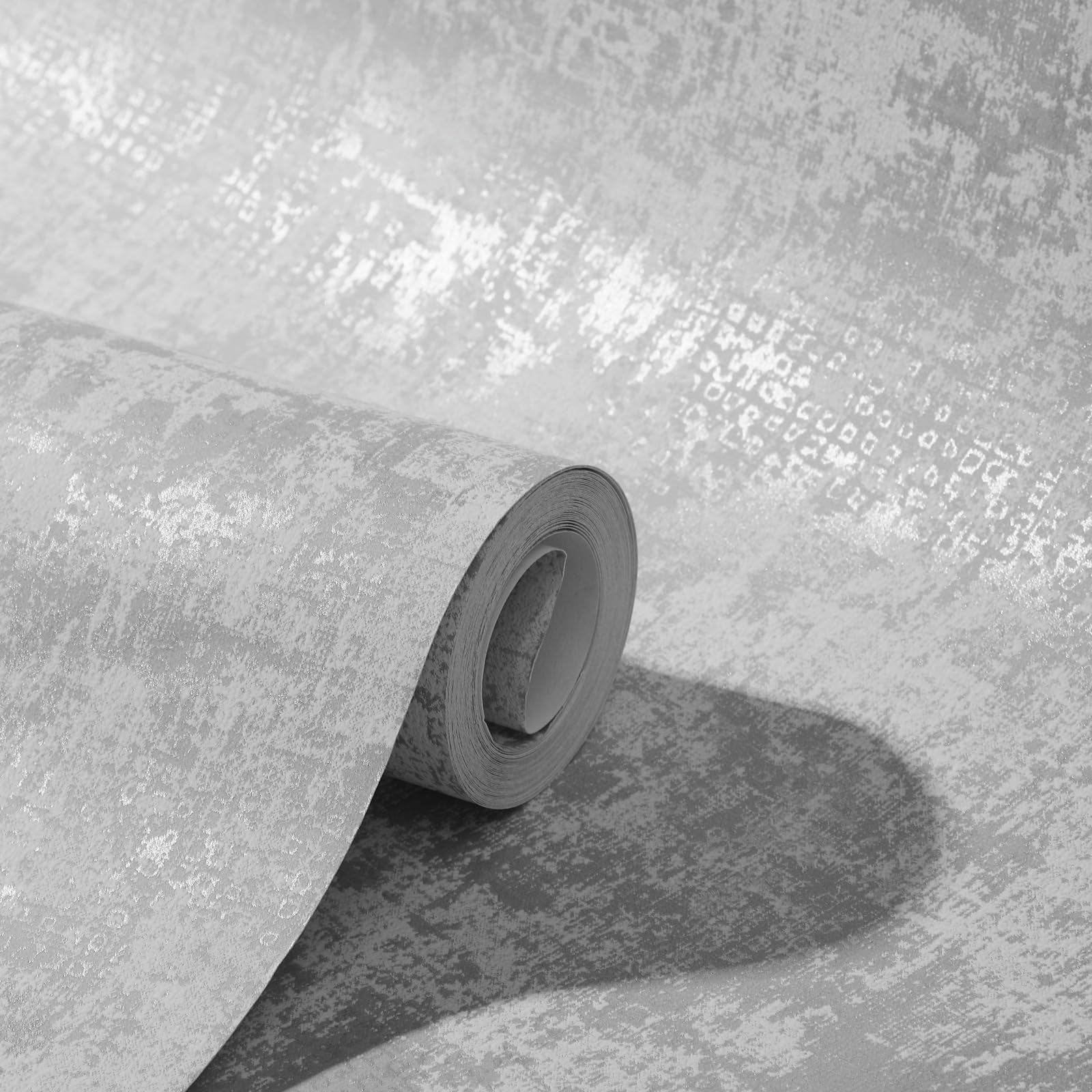 Camiraft Grey Wallpaper for Living Room, Bedroom, Fireplace Office Shop-Industrial Concrete Wallpaper Decorative Neutral Wall Paper with Distressed Pattern, Textured Finish & Metallic Detailing โ image 1