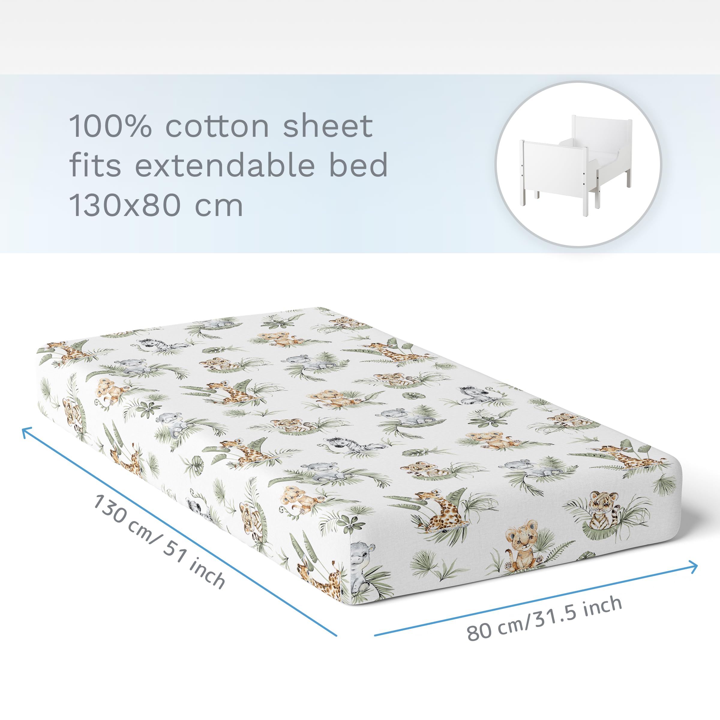 Baby Comfort Nursery 100% Cotton Fitted Sheet fits 140x70 cm Cot Bed Mattress (Safari Cars) — view 56