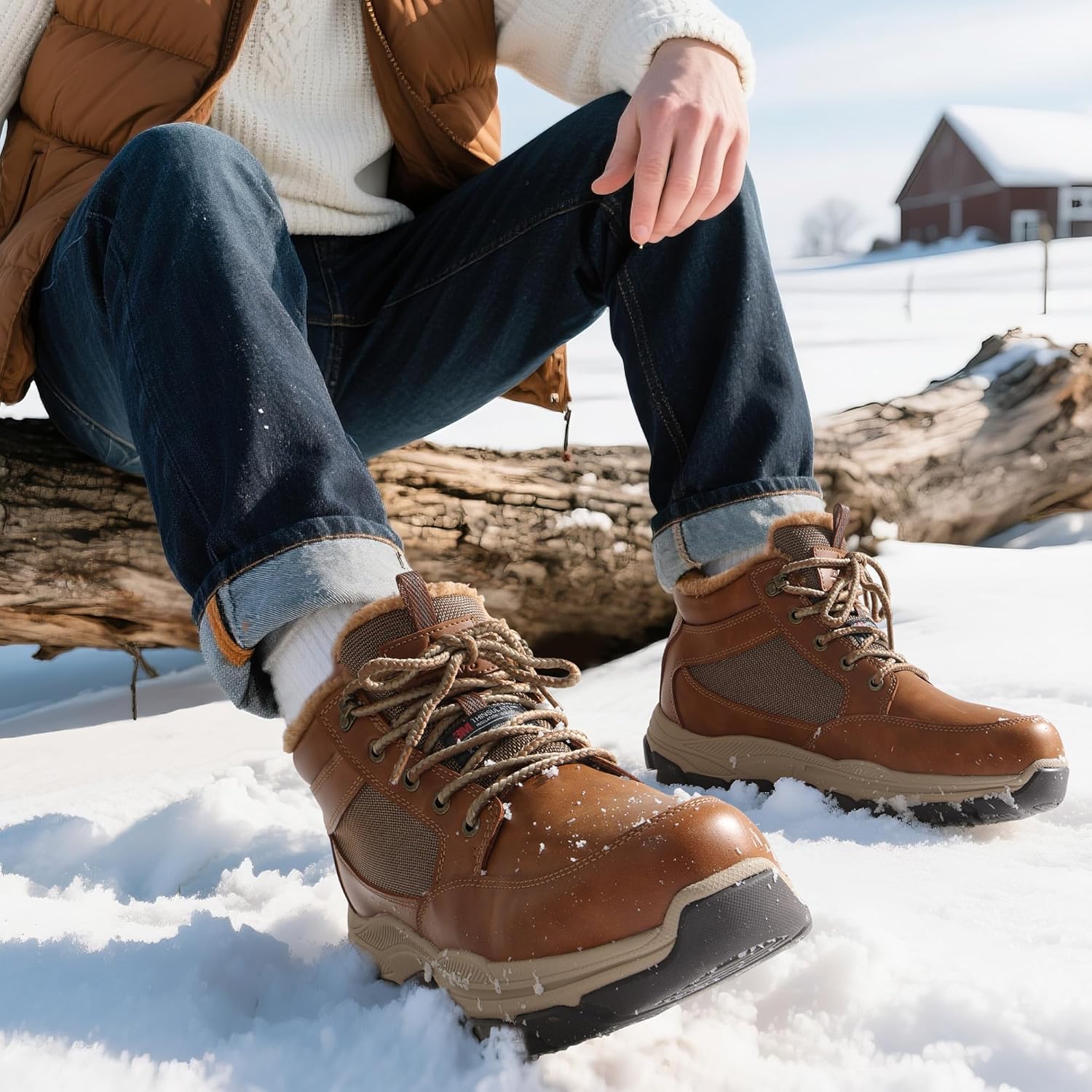 NORTIV 8 Men's Waterproof Winter Snow Boots Lightweight Hiking Casual Chukka Ankle Boots - Image 6