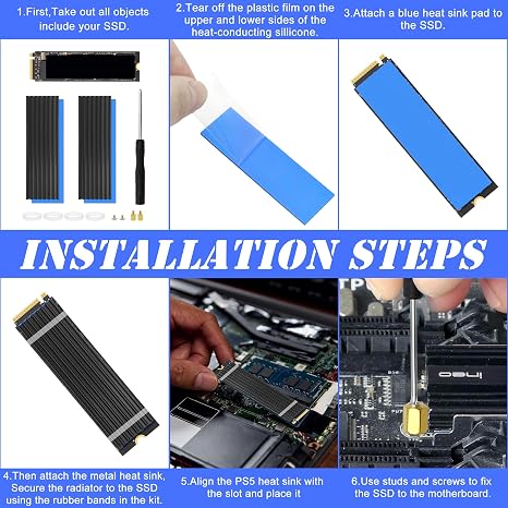 2pcs M.2 SSD Heatsink 2280 SSD NVMe Heat Sink