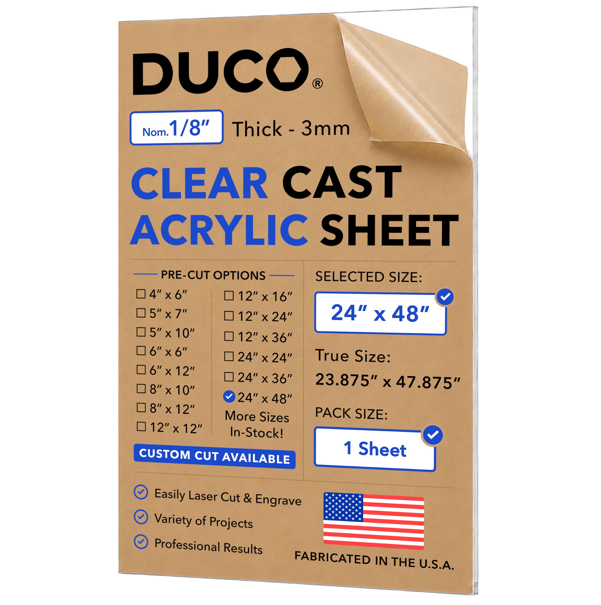 Clear Acrylic Sheet - 12"x12" Plexiglass -29