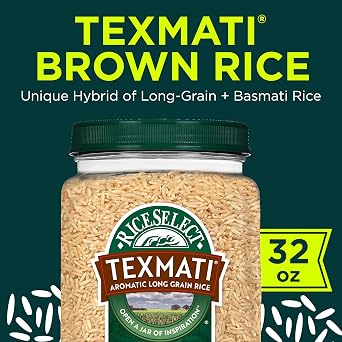 RiceSelect Texmati Brown Rice, Gluten-Free, Non-GMO,Kosher, 32oz Jar (Pack of 1)