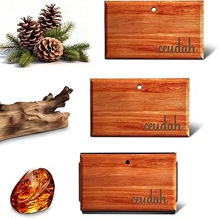 Car Air Freshener - Wood Air Freshener - Long Lasting Car Odor Eliminator for Visor Clip-Variety Scent Starter Kit, Vehicle Scent Diffuser Men&Women- Pack of 3 (Teak-Amber-Jungle)