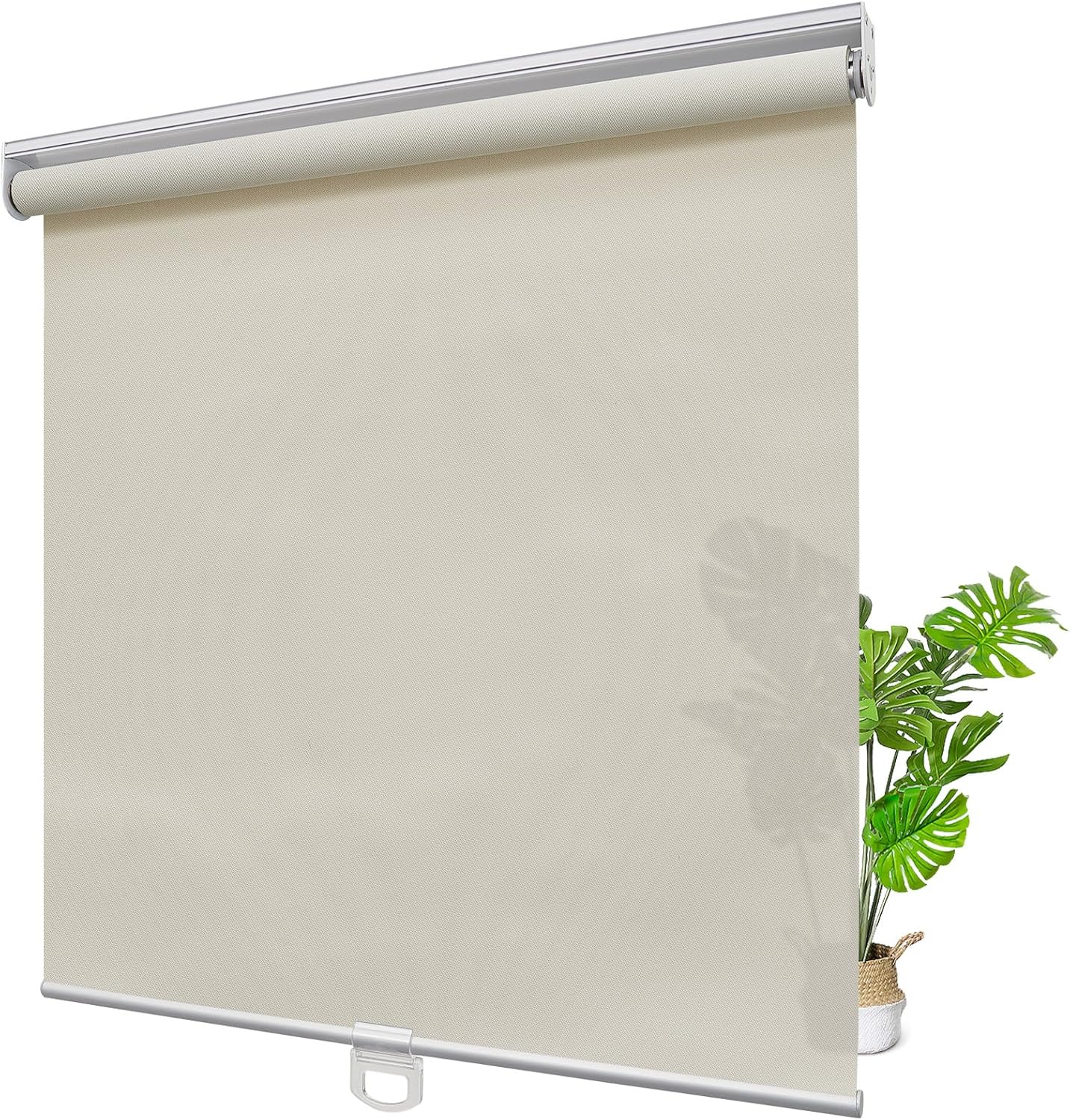 Cordless Roller Shades Blinds with Heat Insulation Roll up Window Blinds for Home Living Room Bedroom Bathroom, Easy to Install - Ivory (34.75" W x 64" H) 34.8"W x 64"H Light Filtering - Ivory