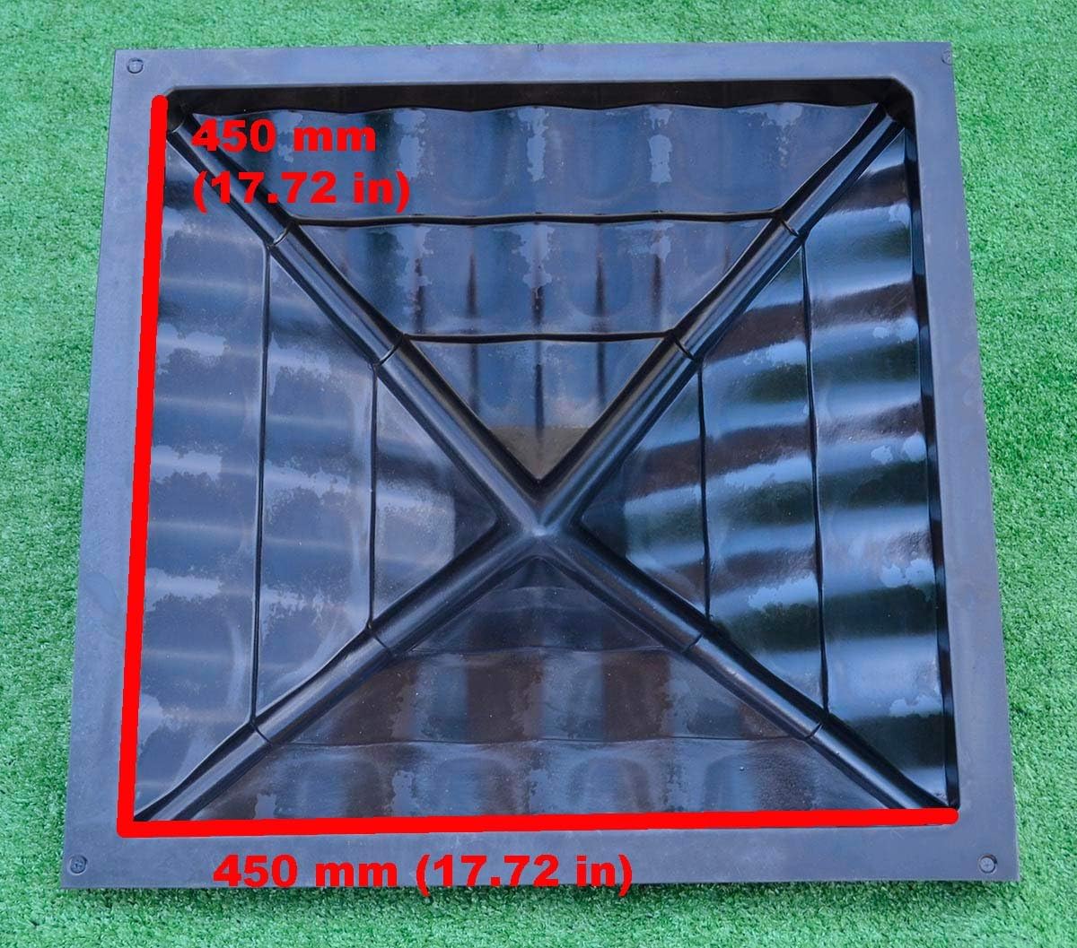SvitMolds Plastic Molds Fence Pier Cap Mould Concrete 17,72x17.72 inch (450x450mm) #P02