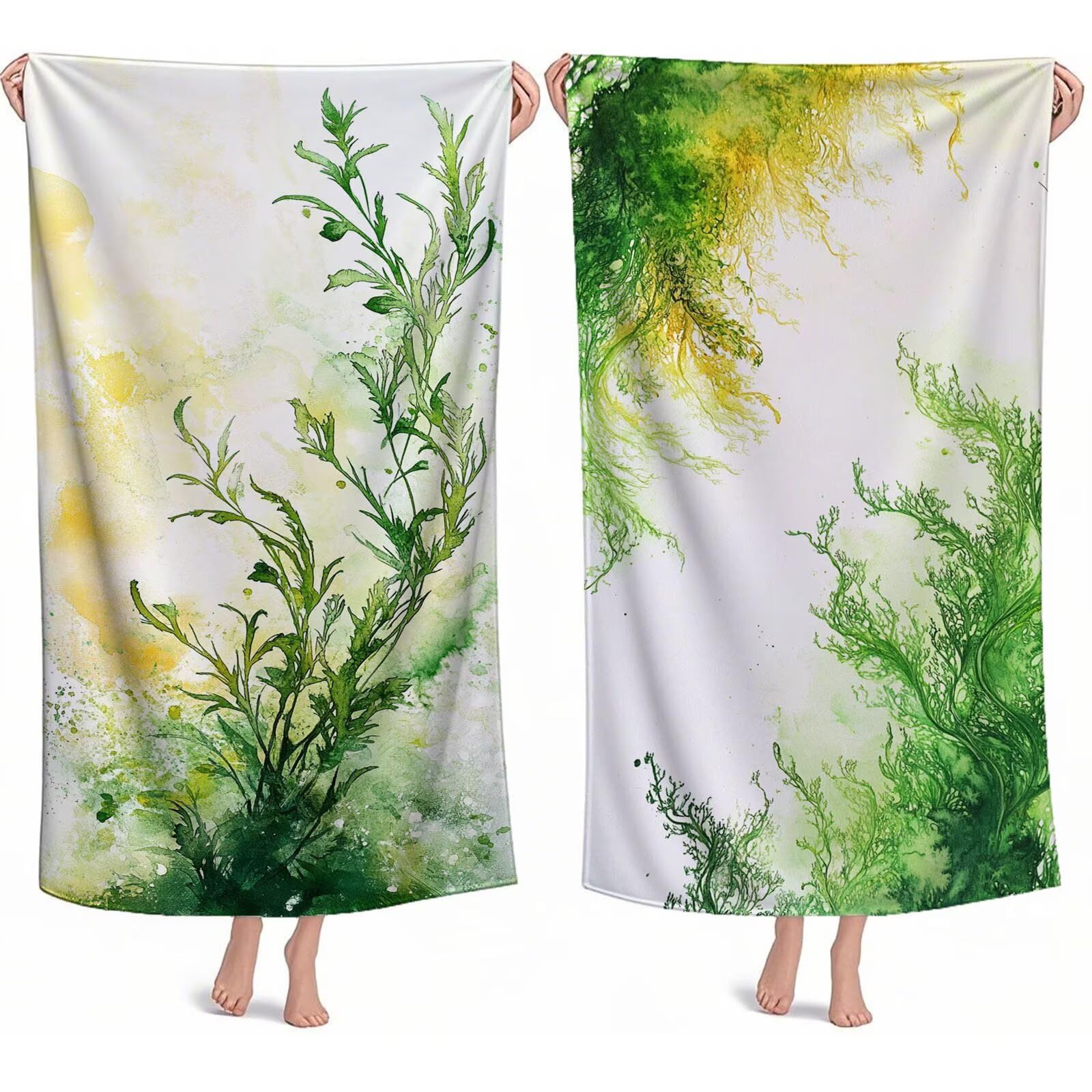 Ręczniki plażowe z mikrofibry, duży ręcznik plażowy dla dorosłych, 220 x 100 cm, 2 szt., kompaktowy, cienki, szybkoschnący, lekkie ręczniki do pływania, do jogi, prezenty dekoracyjne, dla dorosłych