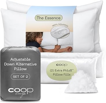 حشو وسادة زغب بديل من Coop Home Goods Down للوسائد البديلة وحزمة وسادة Essence King المكونة من قطعتين