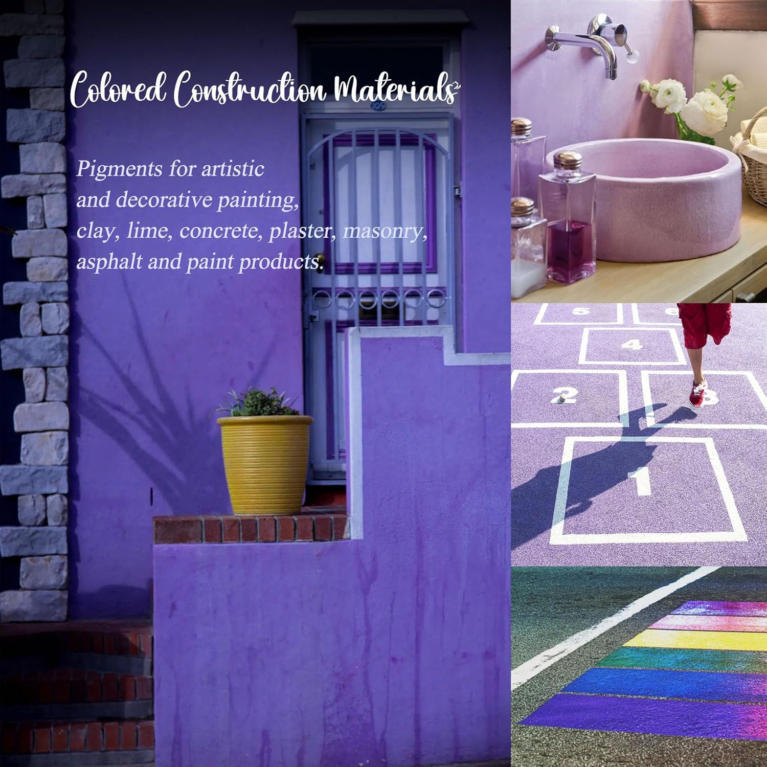 Matte Purple Oxide Pigment Powder - 2.5Lb - Concrete Pigment, Cement Color Pigment, Resin Epoxy Dye, Colorant for Gypsum, Plaster, Putty, Grout, Lime, Clay, Paints 1.13Kg