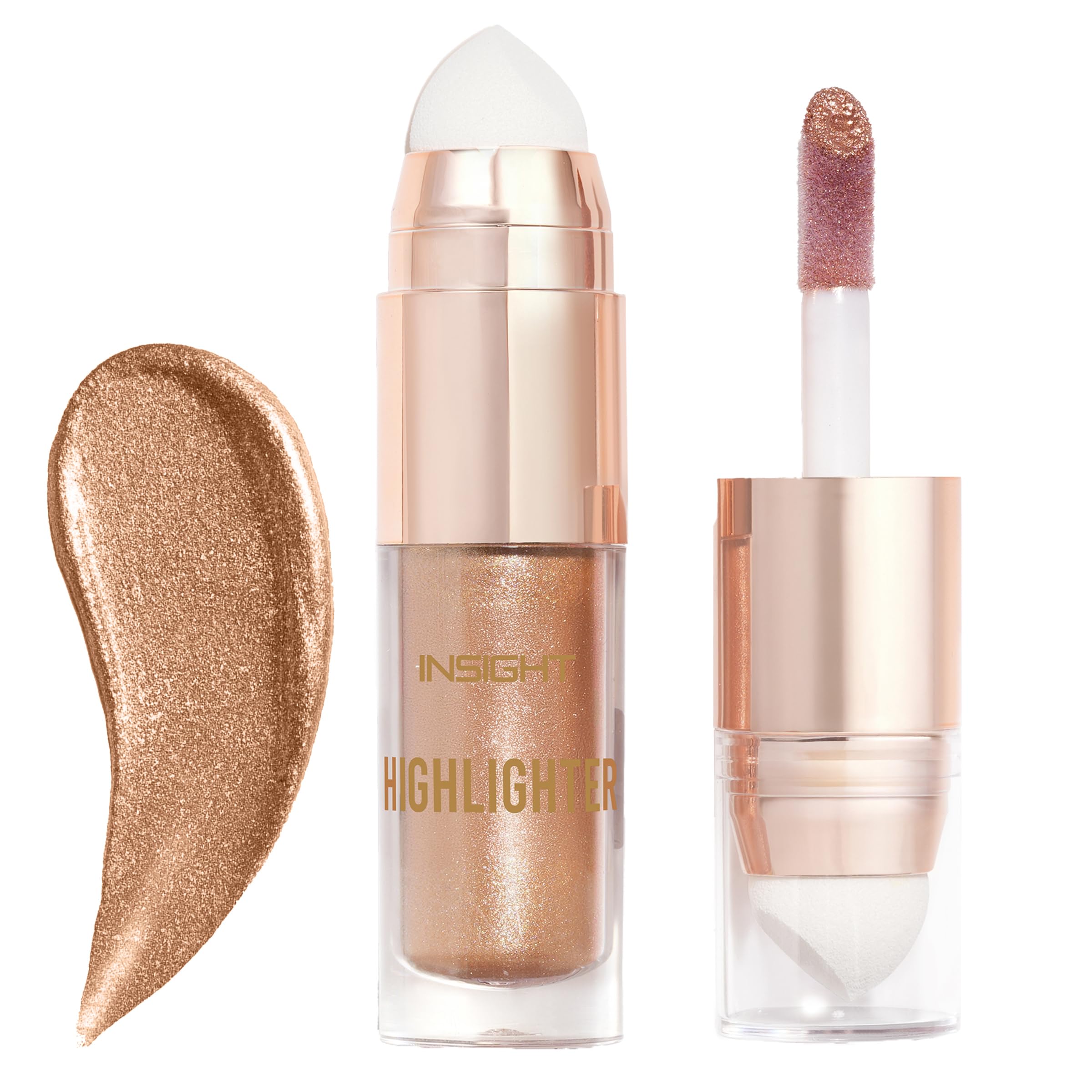 INSIGHT Sheer Radiance Highlighter (Amber Aura) | Dewy Luminous Finish | Lightweight, Silky & Blendable Formula with Light-Reflecting Pigments | Doe-Foot Applicator for Easy Application | 6.5 g-image-47