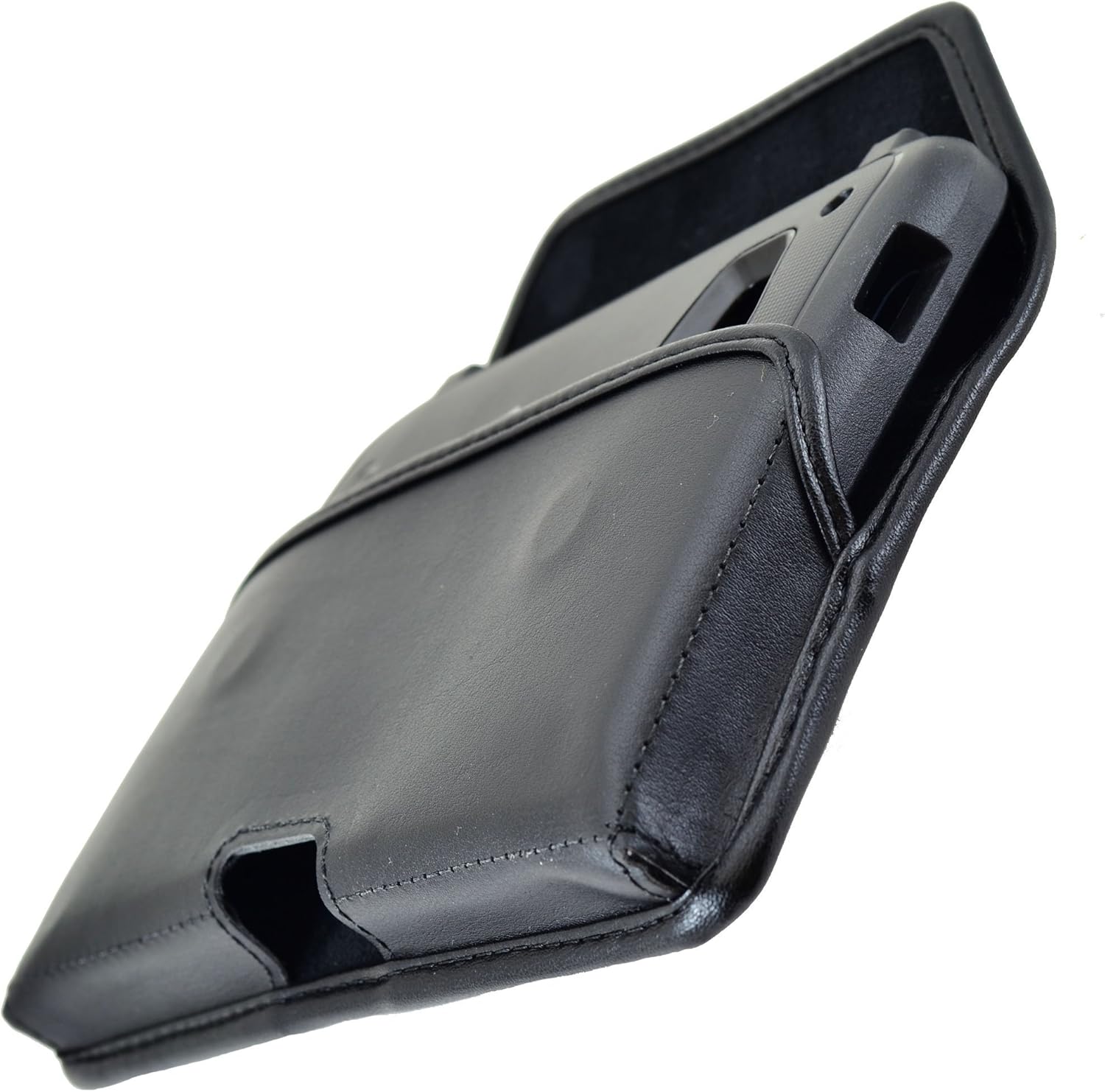 Turtleback XXL Universal Black Leather Holster Case Pouch with Flush Belt Clip -