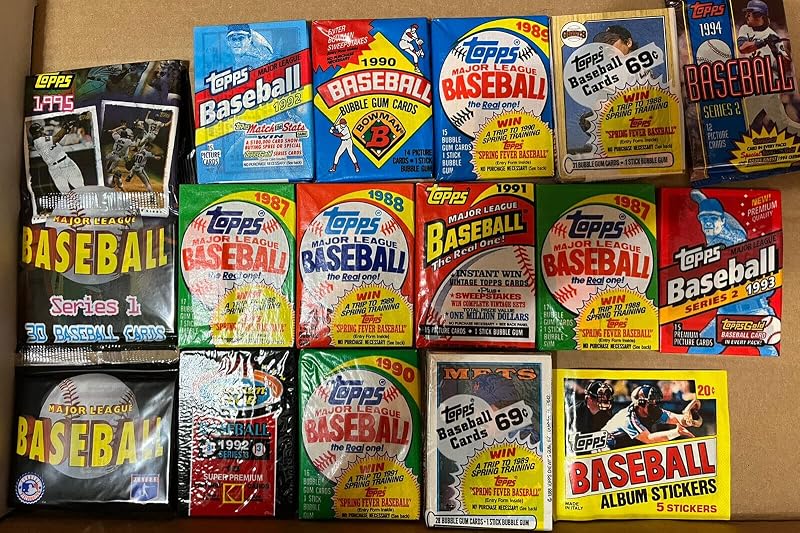 300 Old Vintage Topps Baseball Cards in Sealed Pack Lot Gift Package