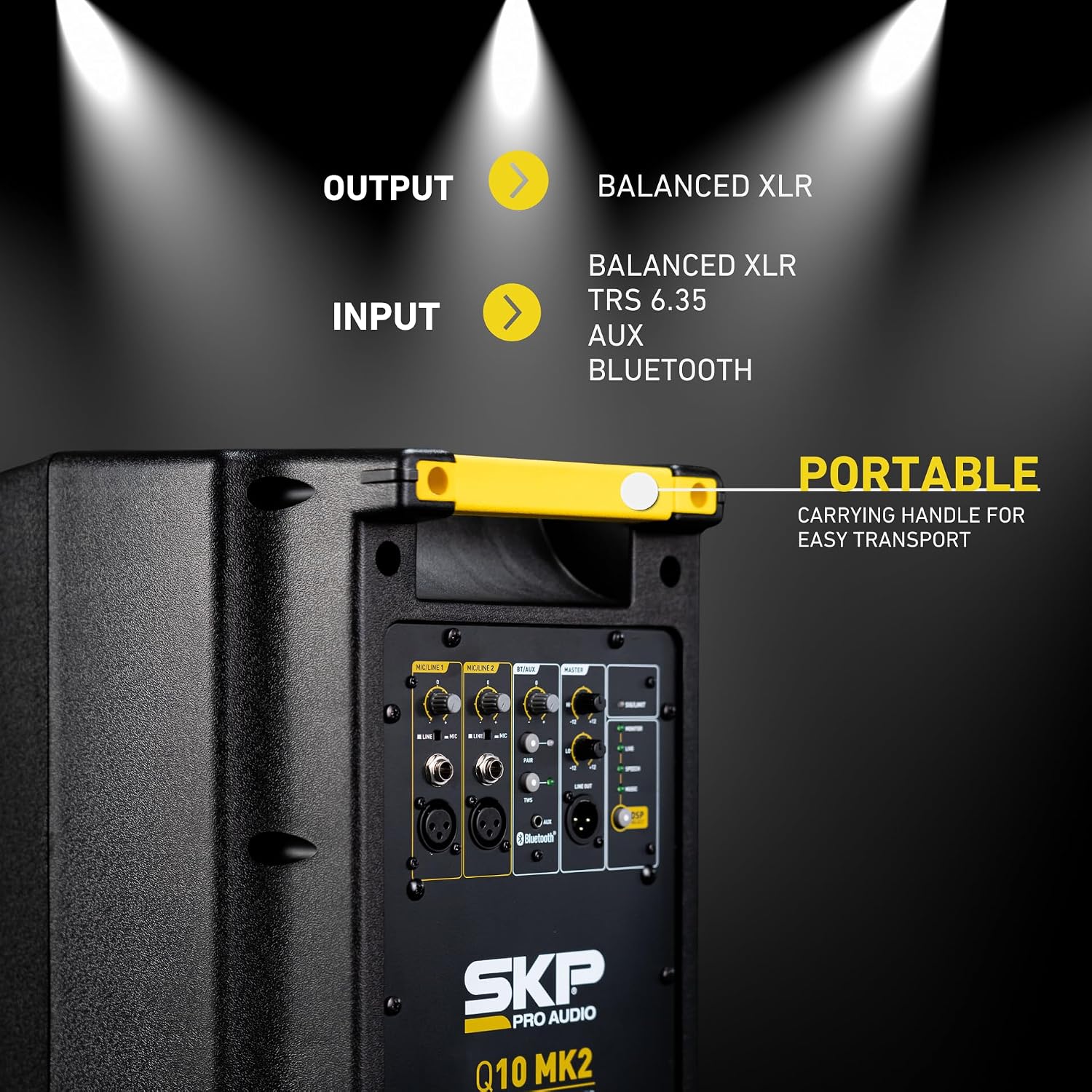 SKP Pro Audio Q10 MK2 DSP controls and indicators