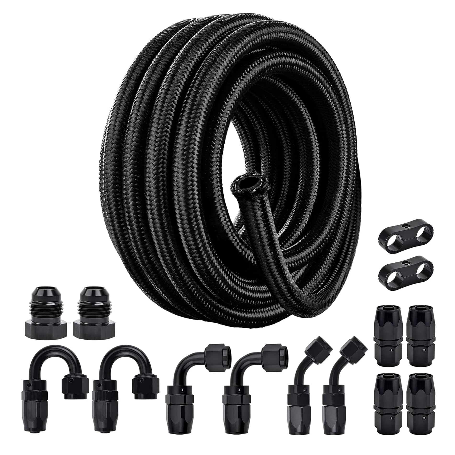 EVIL ENERGY 6AN Fuel Line Kit, 6AN Hose Kit 20FT Nylon Braided Fuel Line Hose Fitting Kit CPE Fuel Hose-image-22
