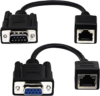 zdyCGTime RJ45 to RS232 Cable, DB9 9-Pin Serial Port Female&Male to RJ45 Female Cat5/6 Ethernet LAN Console（15CM/6Inch） 2Pack