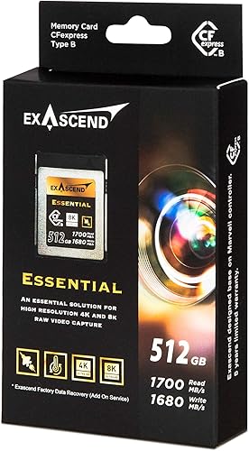 Miniatura 2 de Tarjeta CFexpress esencial de 512 GB tipo B, hasta 1,700 MBs, compatible con Canon, Nikon, Panasonic y otras cámaras