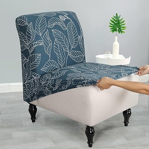 Miniatura 2 de Funda para silla sin brazos, elástica de elastano extraíble, antideslizante, para silla decorativa sin brazos, protector de muebles para sala de