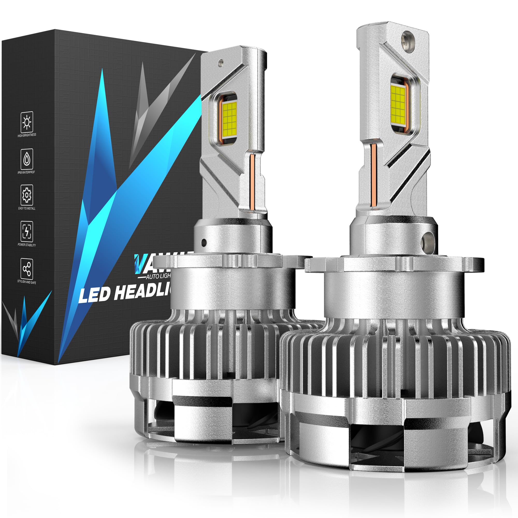 Buy VAWIT D4S D4R LED Bulbs 150W 24000LM 700 Brighter 6500K Compatible with Original HID