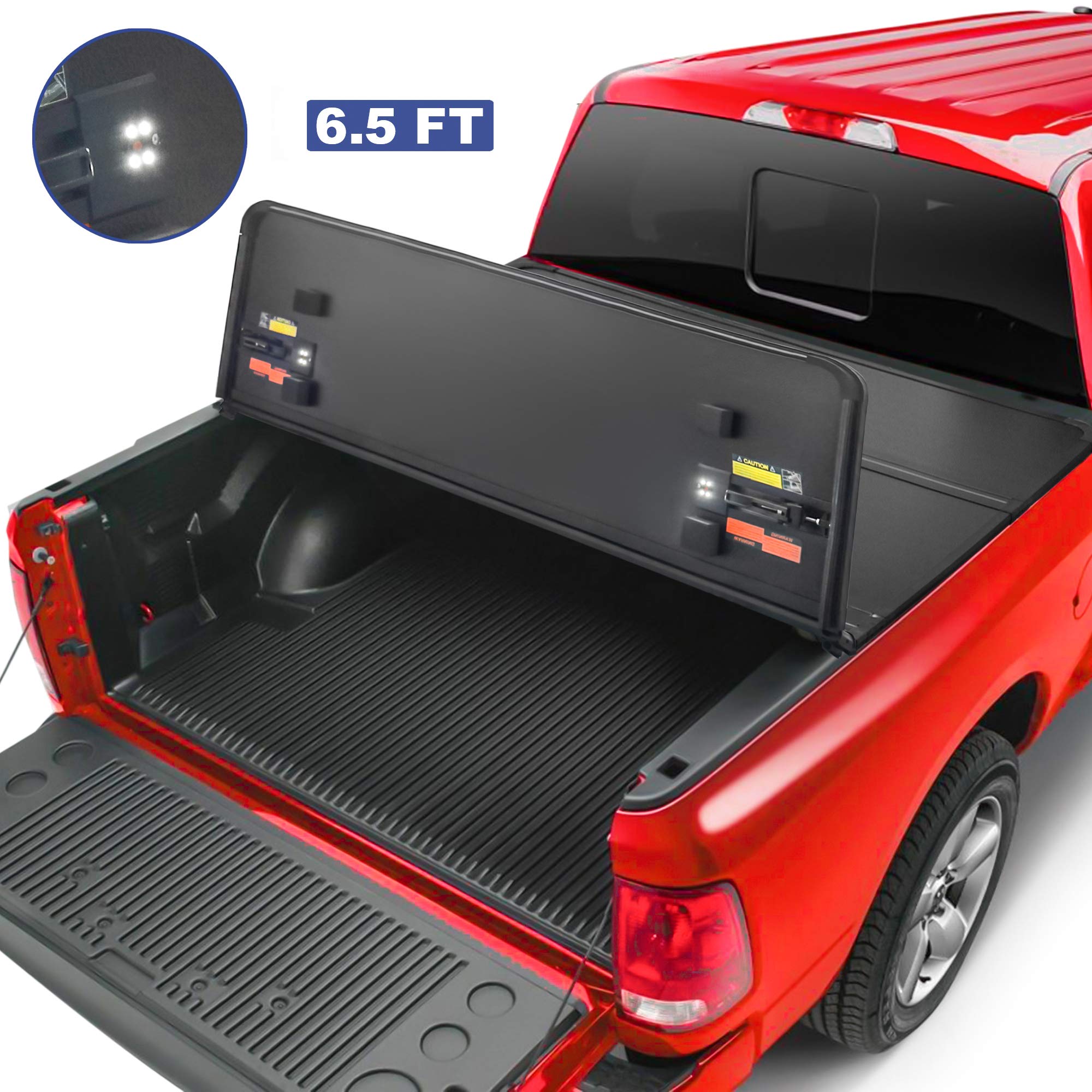 Buy MOSTPLUS TriFold Hard Truck Bed Tonneau Cover On Top Compatible