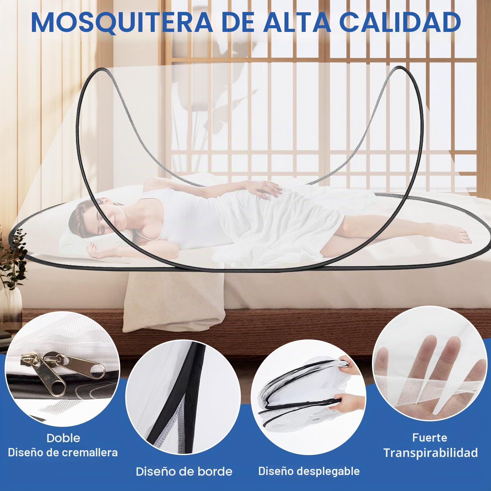 Mosquitera Pop Up, 200 x 80 x 56 cm, plegable, tienda de campaña portátil, familiar, cama para cama, camping, viaje, interior, simple