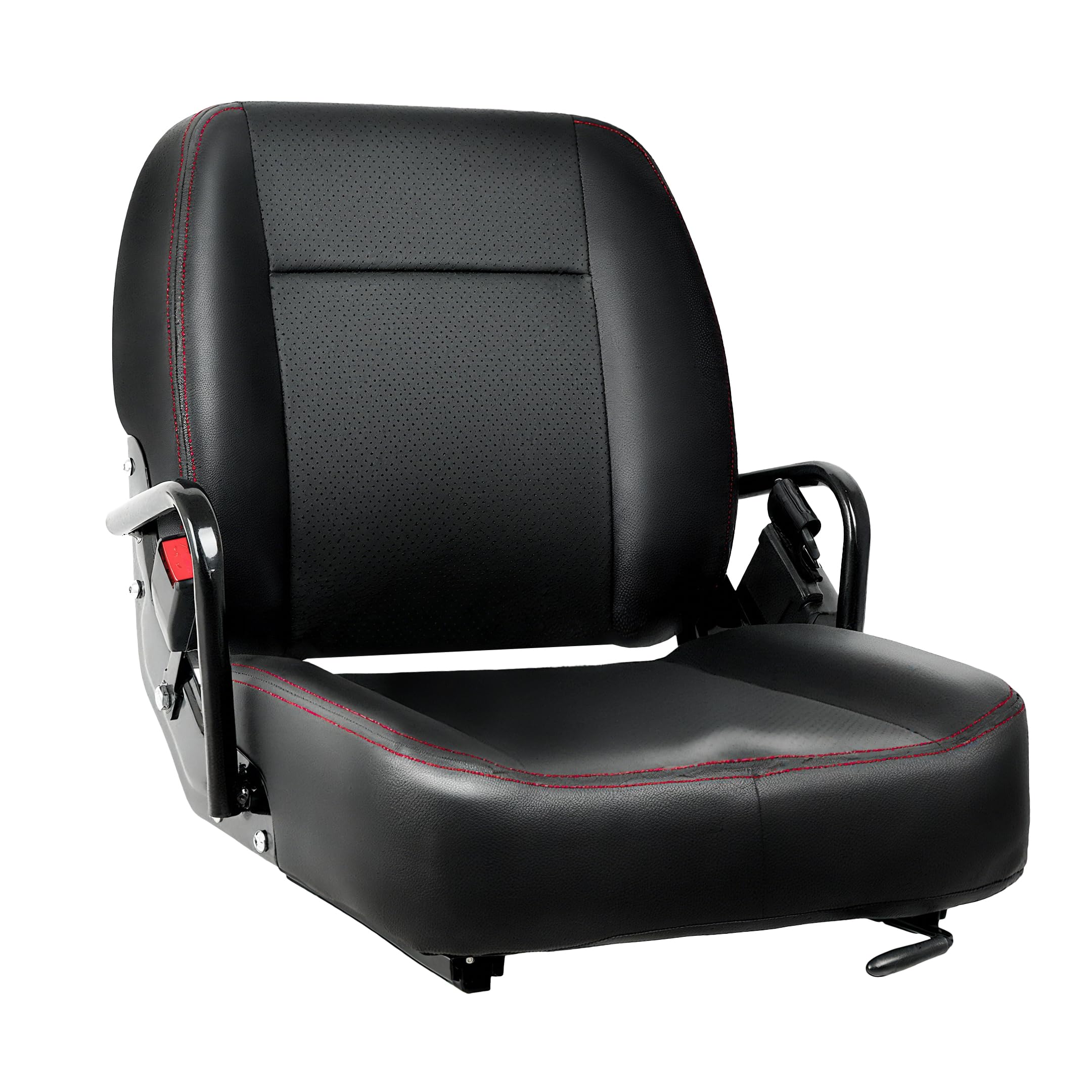 Universal Forklift Seat,Tractor Seat,Zero Turn Mower Seat with Micro Switch and Safety Belt,Adjustable Rail and Metal Handles Seat for Excavator Skid