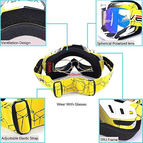 Miniatura 5 de Lentes de motocross polarizadas para motocicleta, para carreras de cuatrimoto (ATV), de bicicleta en tierra, de todoterreno y carrera táctica de