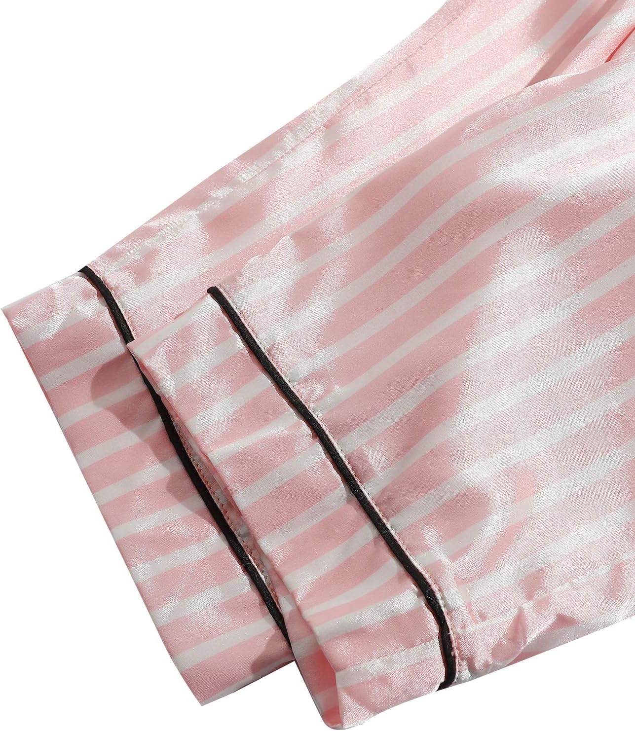 WDIRARA Women's Silk Satin Pajama Set 4 Pieces Sleepwear Loungewear Pj Sets - Image 4