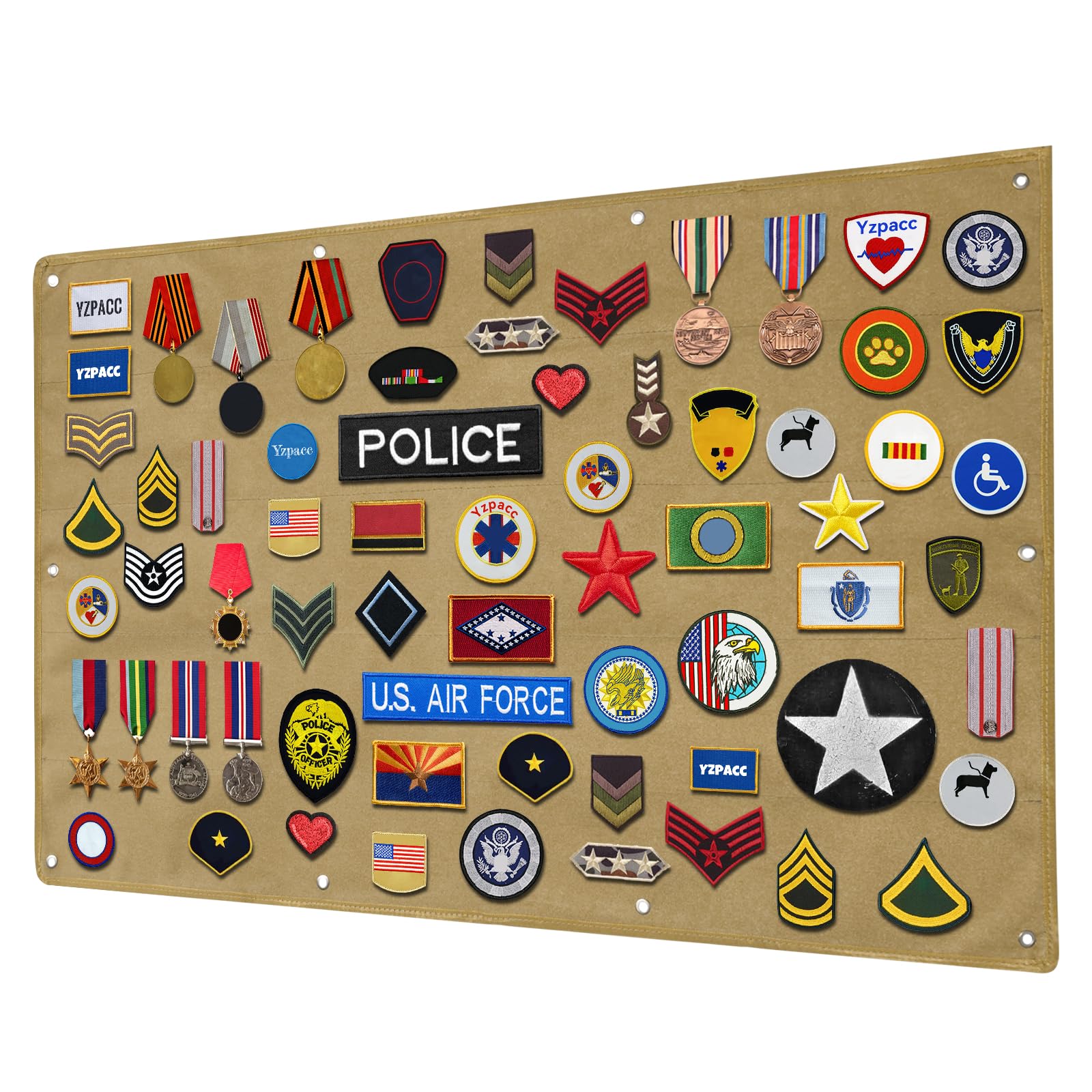 Yzpacc Tactical Patch Display Board, Loop-Surface Foldable Combat Morale Military Patch Hang Holder Panel for Military Army — image 1