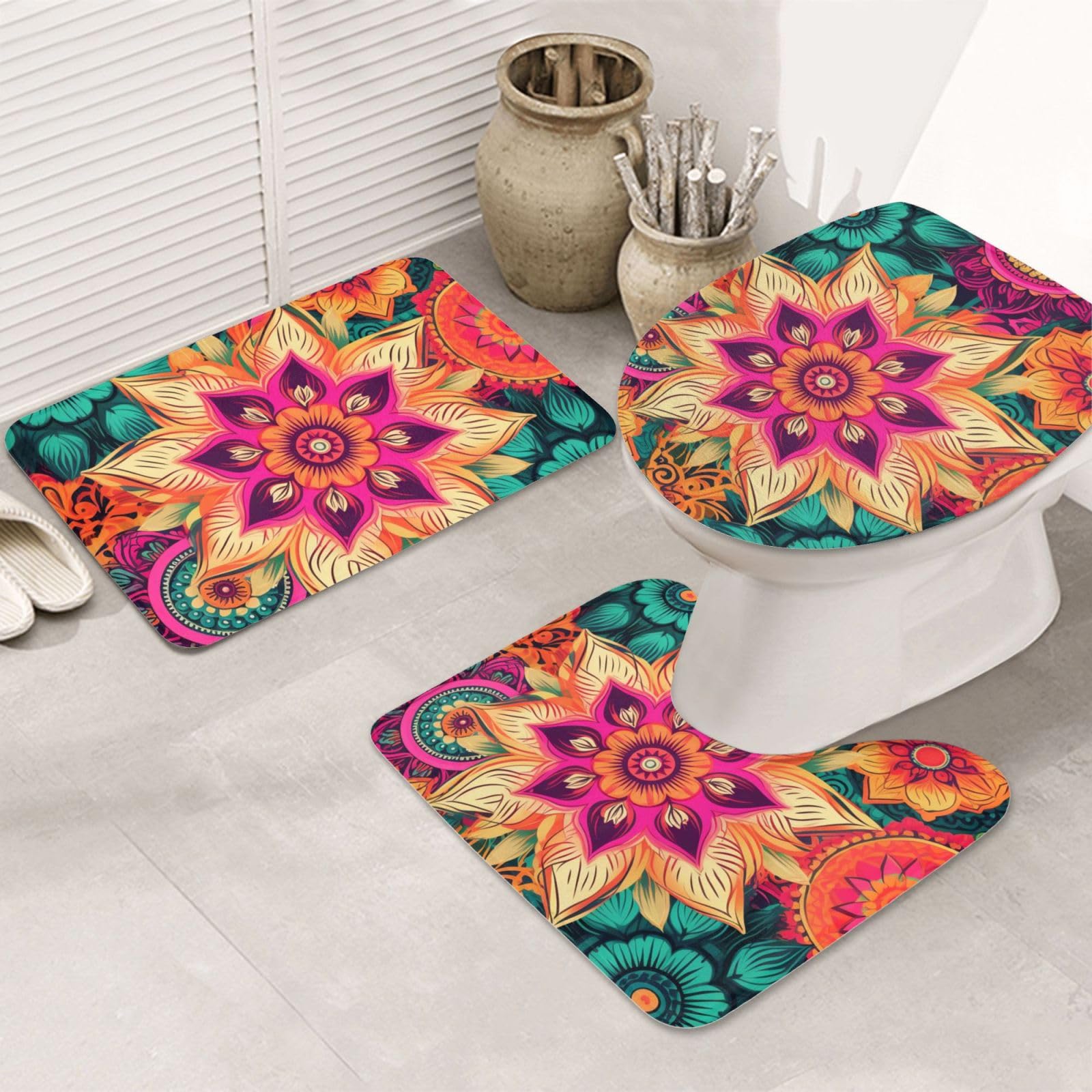 Tapis de toilette lavable et antidérapant contre sol de bain humide