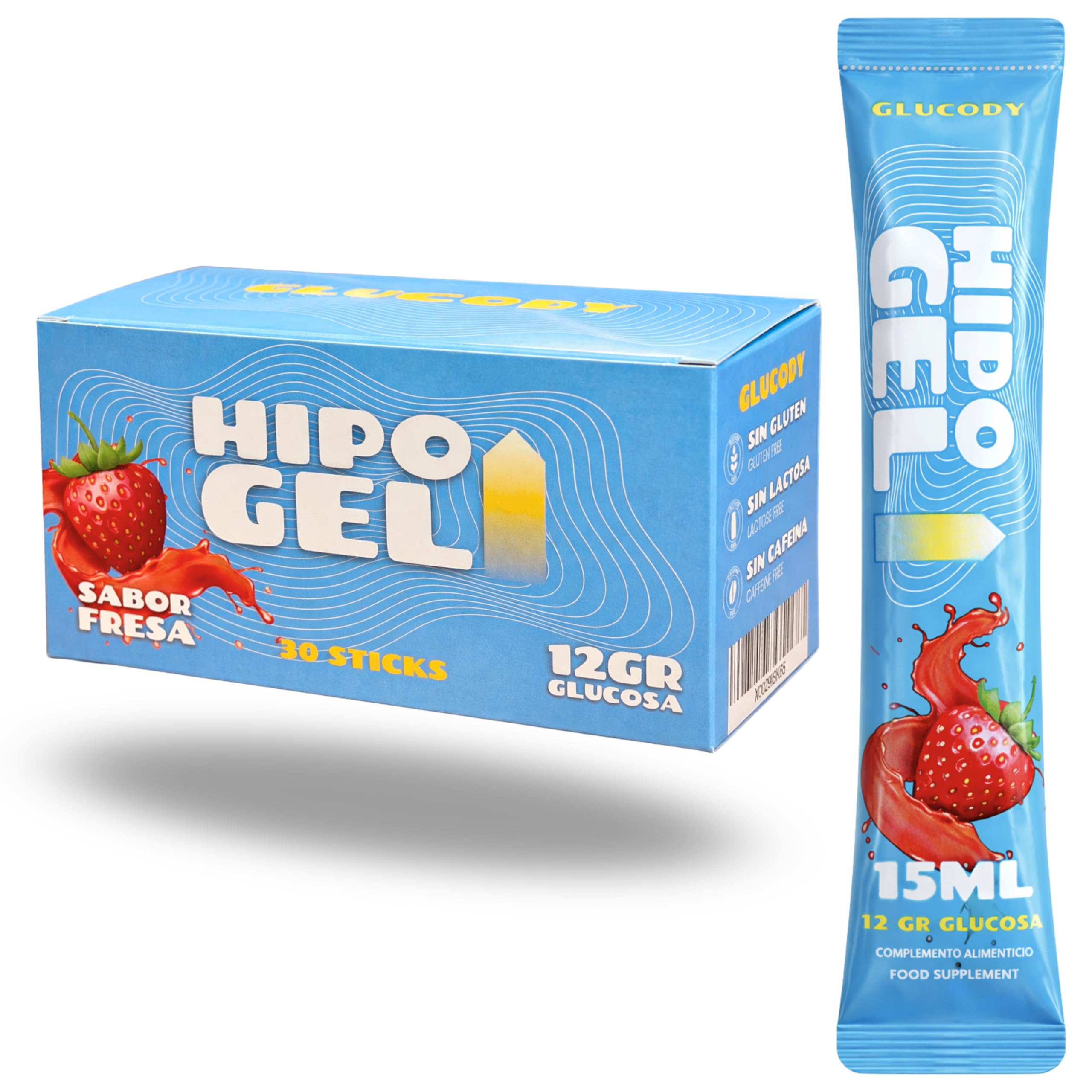 Gel de glucose pour l'hypoglycémie / 30 sachets de 12 g de glucose liquide à absorption rapide / 15 ml de glucose liquide pour soulager l'hypoglycémie chez les patients diabétiques