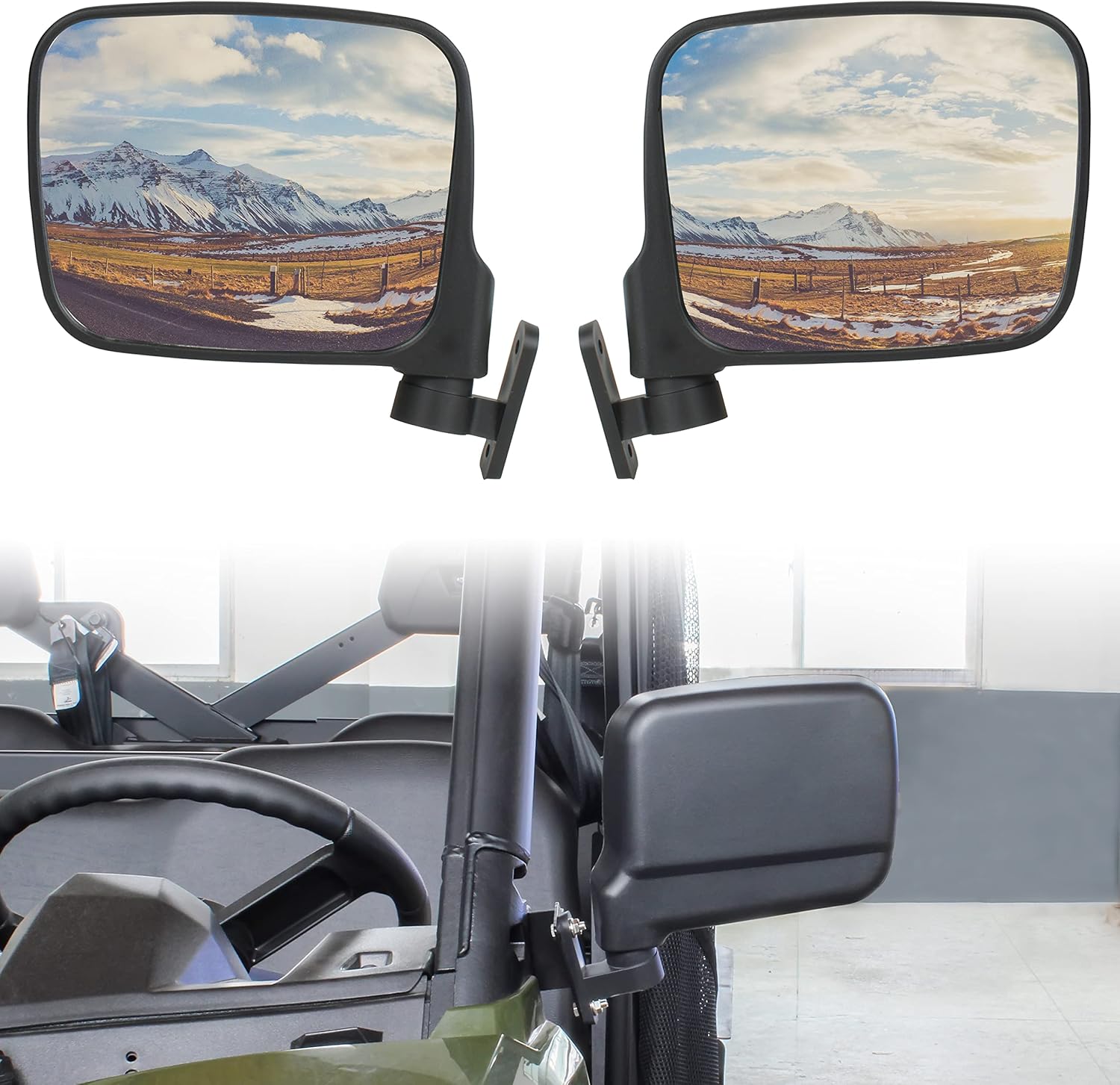 SAUTVS Rearview Side Mirrors for Polaris Ranger 500 570 900, Adjustable Folding Side View Mirrors for Polaris Ranger 500 570 XP 900 2014-2022 Accessories (2PCS)