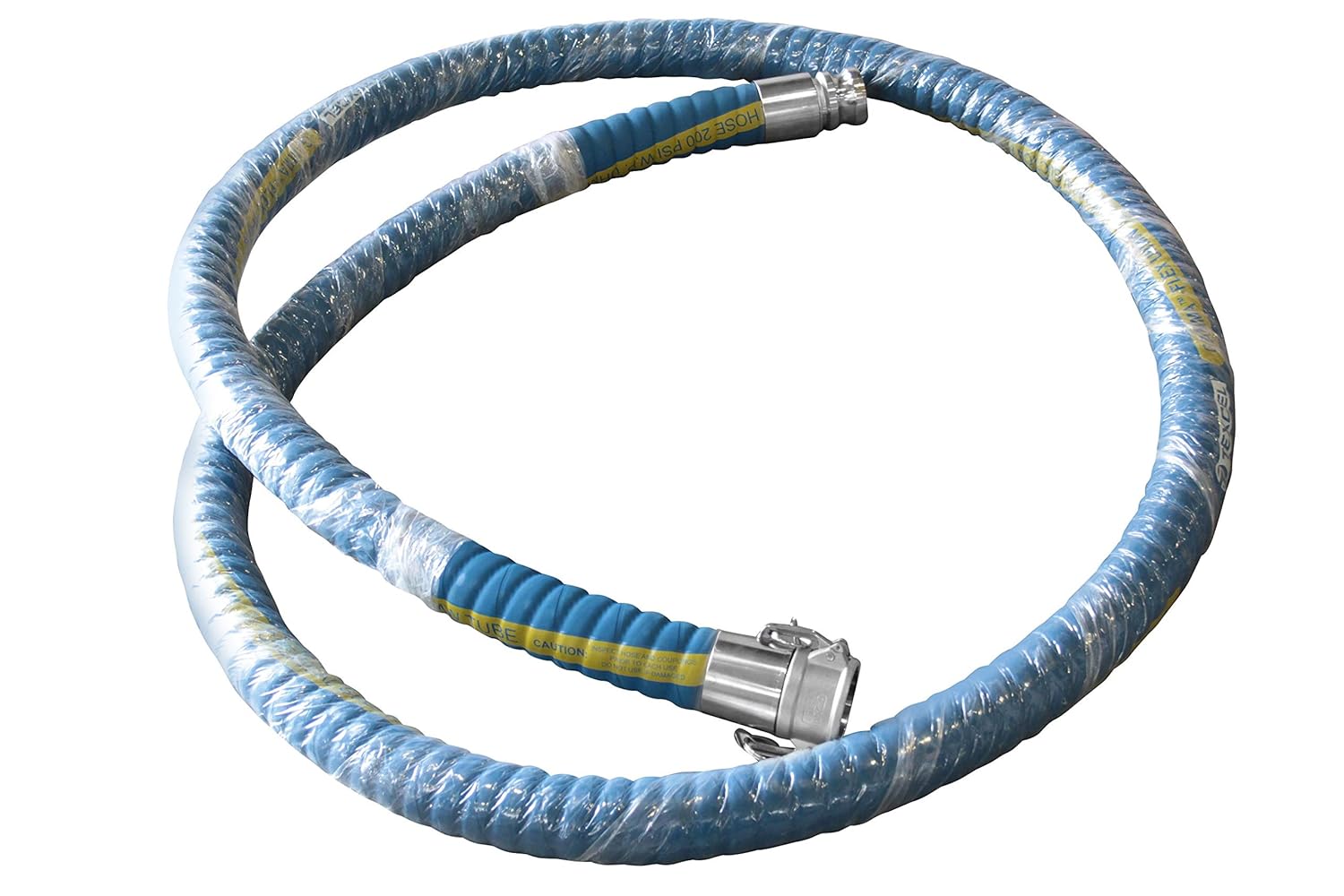 1.5" ID 10ft UHMW Chemical Suction & Discharge Hose Stainless 316L Camlock Ends