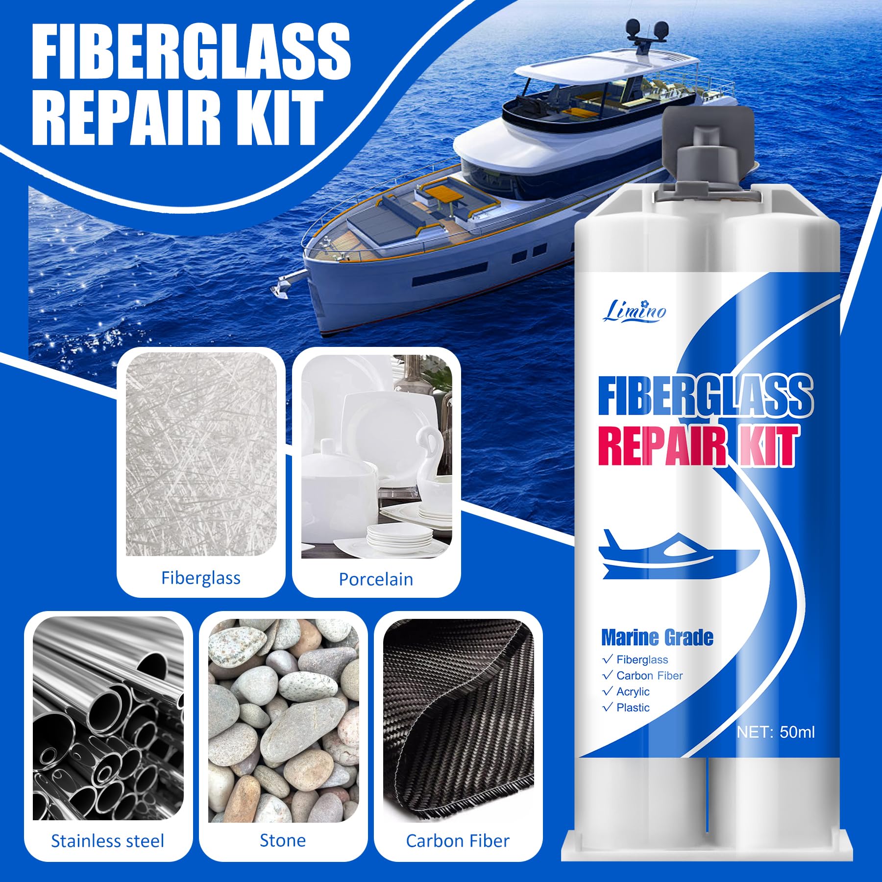 Kit Riparazione Parabrezza Auto, Kit Riparazione Crepe Vetro, Glass