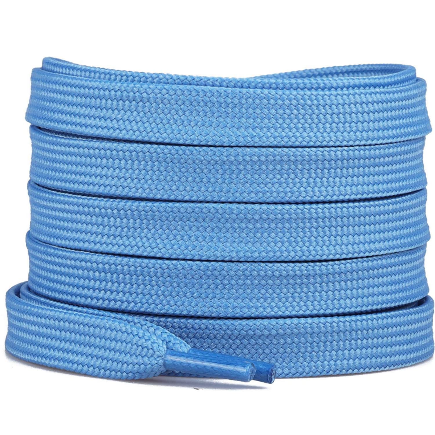 BRGUR Flat Shoelaces, 8mm Wide Shoelaces for Athletic Running Sneakers Shoes Boot Strings