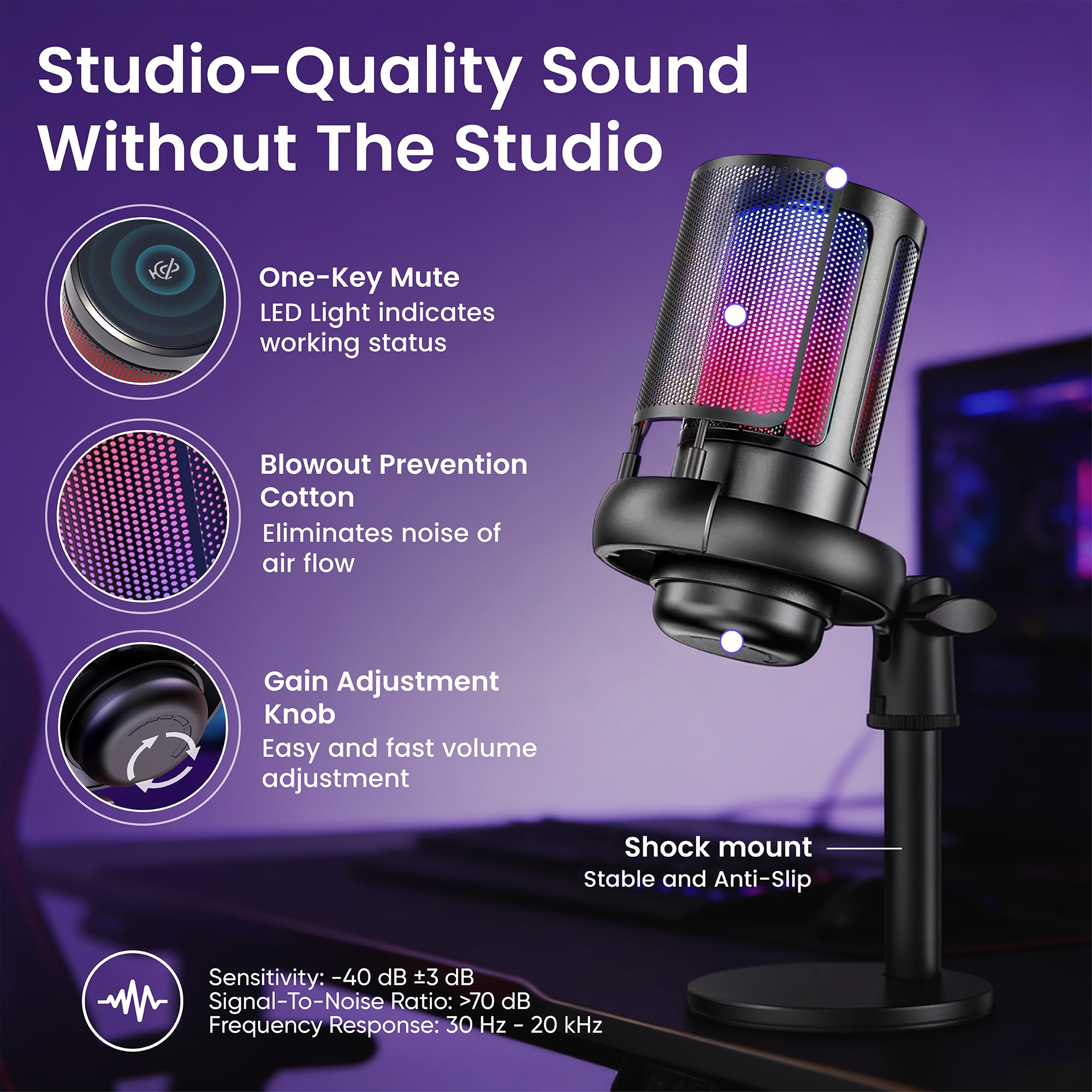 Webcam Streaming Kit with USB RGB Microphone & LED Light – 1080P 30FPS Streaming Camera Bundle for Twitch, YouTube, Podcasting, WFH – PC & Mac Compatible (Console Requires Computer & Capture Card)