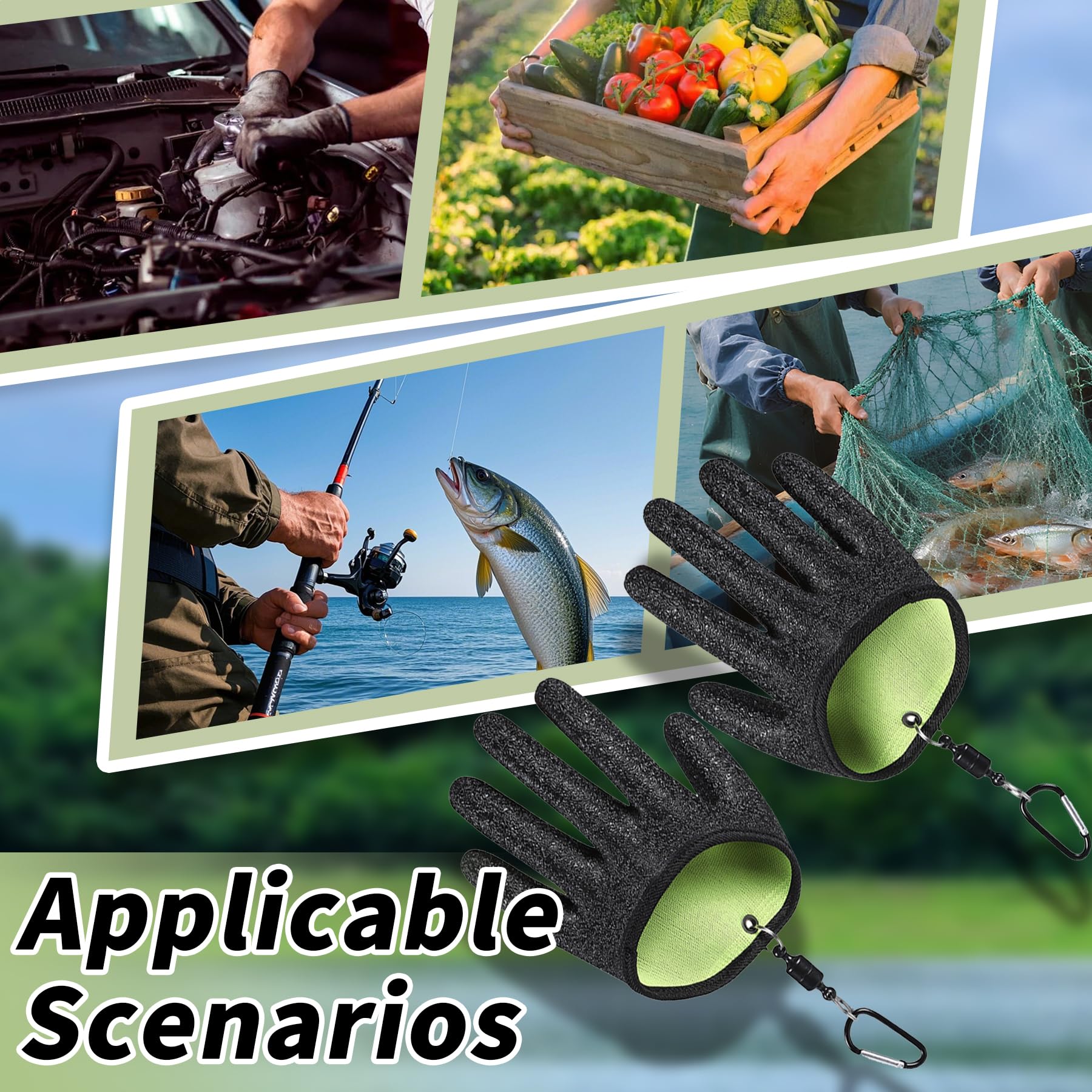 Guantes de Pesca Impermeables Anticortes con Cierre Magnético