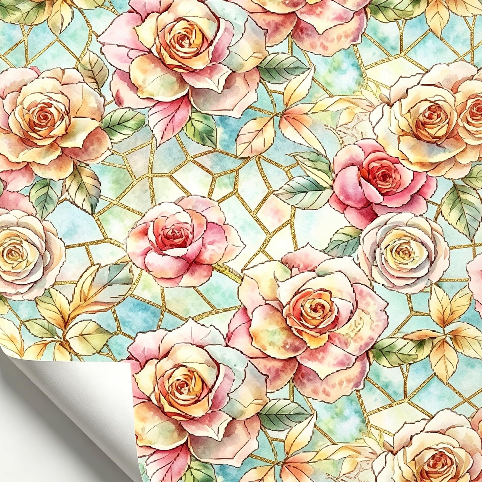 Zynqra B Peel And Stick Wallpaper,Vinyl Floral Modern,Removable,Edroom Wall Cabinets(,L300cm/118.1In*W44cm/17.3In)